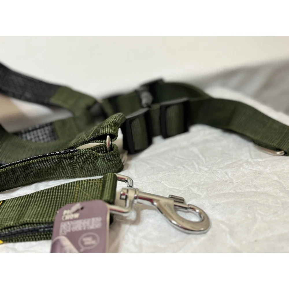 Adjustable Dog Harness and Leash Set Large Olive Green NWT Pet Accessory Top XL
